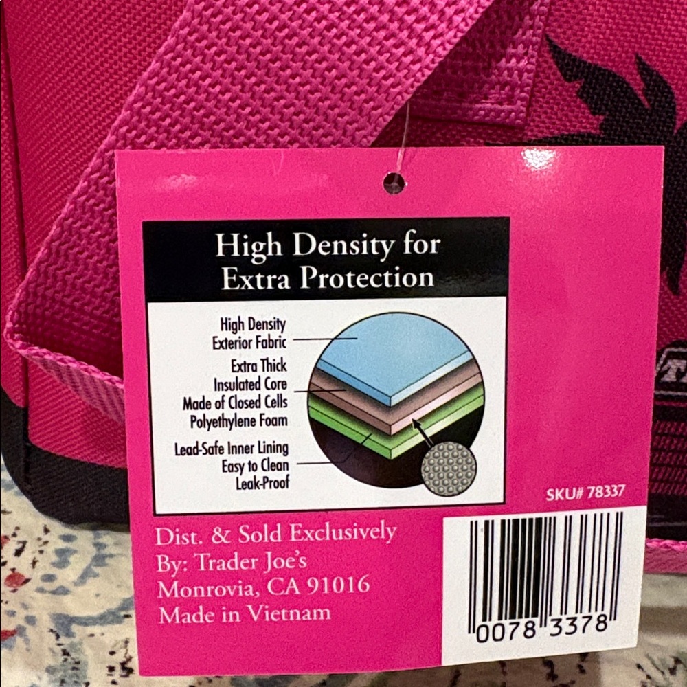 Trader Joe's Mini Pink Insulated Bag - Picture 2 of 3